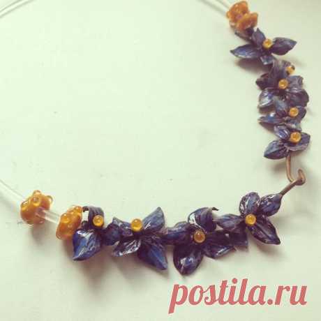 Купить Колье "Весна" - серебряный, украшения ручной работы, украшение на шею, уникальное украшение, подарок