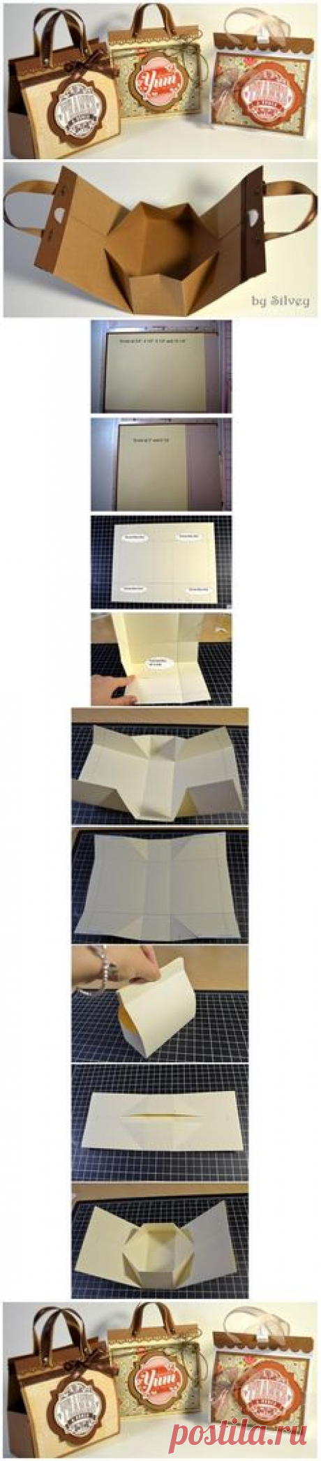 DIY Mini Paper Handbag. Not sure if this'd be any easier than the pillow-boxes, but they're sure cute!