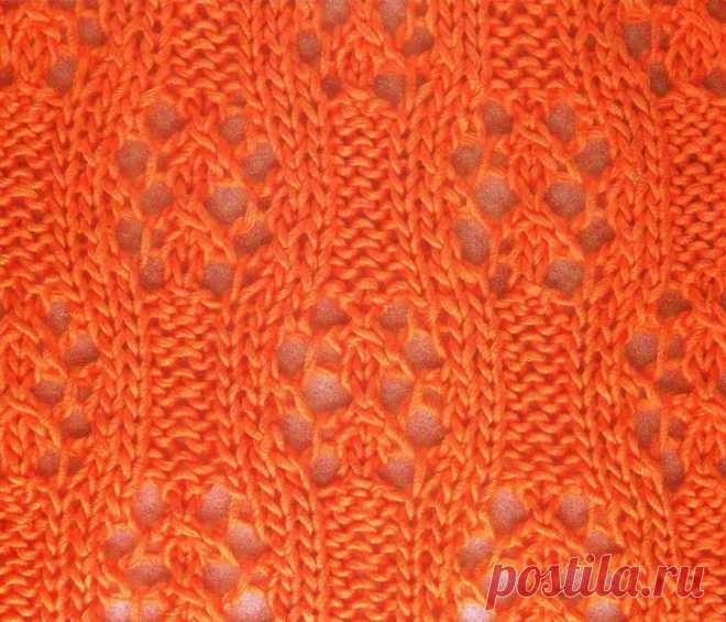 www.SHPULYA.com - Ажурный узор "Дырочки" спицами 72