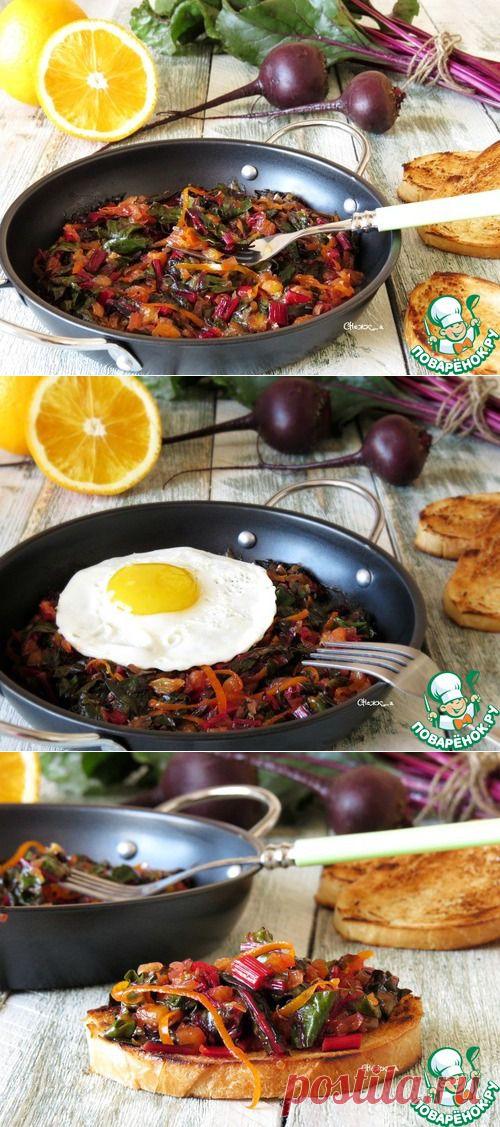 Тёплый салат из мангольда с апельсином - кулинарный рецепт