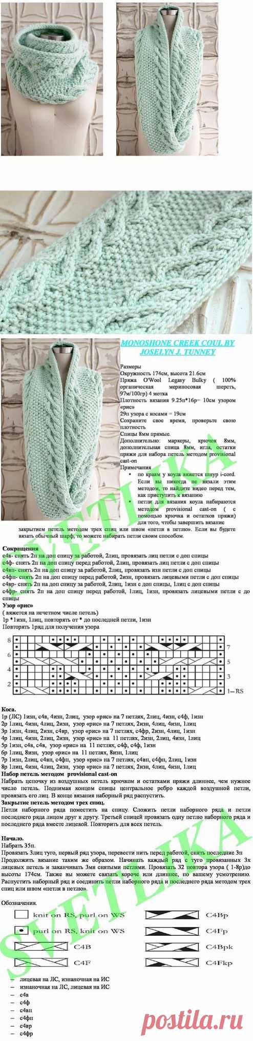 Вяжем снуд спицами
