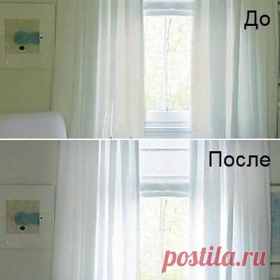 Отбеливаем белые гардины!