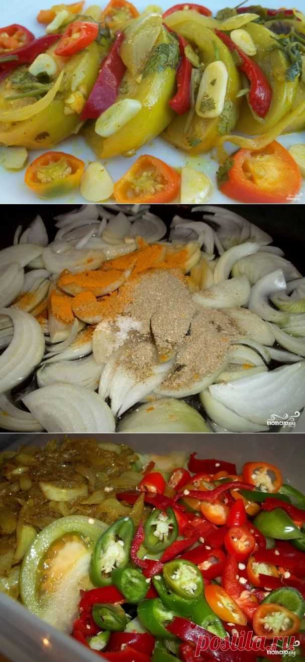 Закуска из зеленых помидоров - пошаговый кулинарный рецепт на Повар.ру