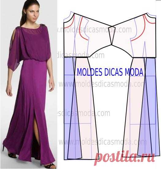 Шикарный сайт с выкройками! MOLDE VESTIDO LILÁS