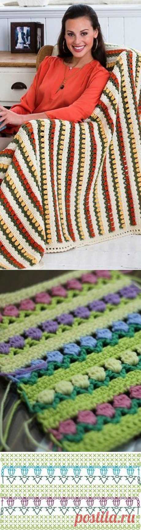 Схема вязания пледа крючком