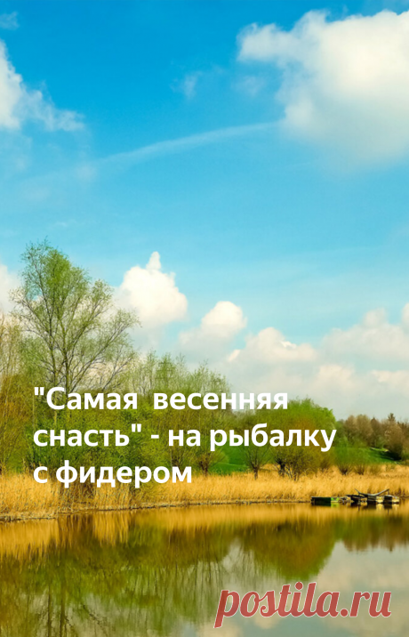 "Самая весенняя снасть" - на рыбалку с фидером | Рыбалка для людей | Яндекс Дзен