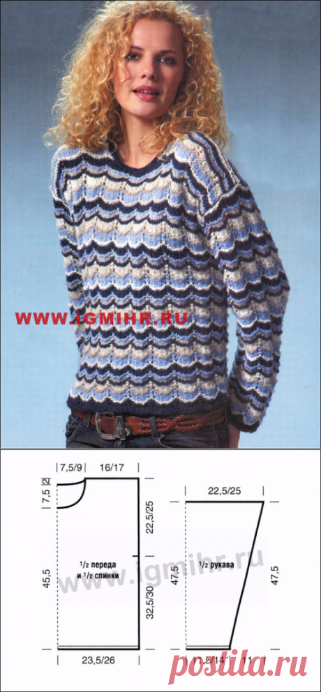 Вязание для женщин. Джемпер с эффектом трехмерных волн от SCHACHENMAYR SMC спицами