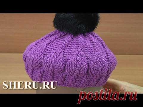 Теплая шапка с 3Д листиками Урок 271 - YouTube