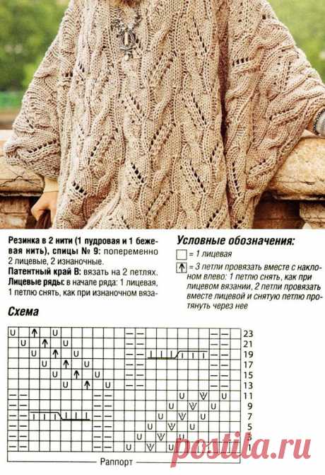 Спицы.Пушистая накидка.