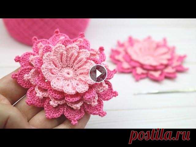 Объёмный ЦВЕТОК крючком ВЯЗАНИЕ мастер-класс Crochet 3D Flower Tutorial Пошаговый видеоурок по вязанию ЦВЕТКА с объёмным 3Д эффектом. @Уроки ВЯЗАНИЯ Литке Татьяны @Уроки ВЯЗАНИЯ для начинающих ЦВЕТЫ крючком мастер-классы: ...