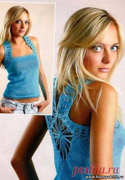Летние топы, маечки для женщин спицами - Схемы и описания вязаных изделий | «Хомяк55.ру» сайт о вязании