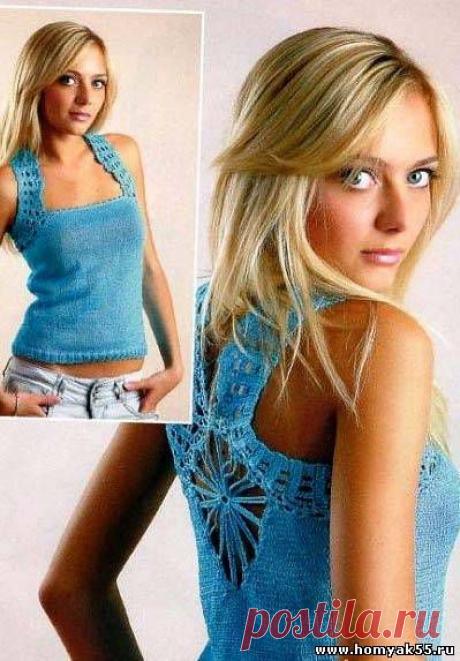 Летние топы, маечки для женщин спицами - Схемы и описания вязаных изделий | «Хомяк55.ру» сайт о вязании