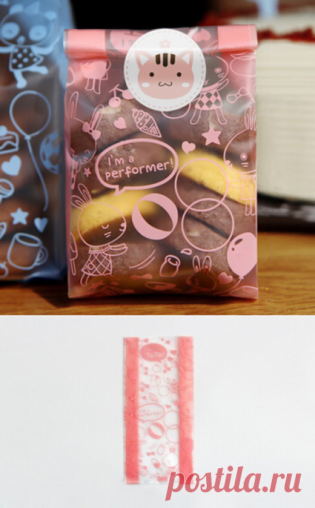 Pkd045 печенье упаковка розовый мультфильм кролик хлеба плоские сумки для печенья закуски выпечки пакет 95 шт./лот 15 * 7 см купить в магазине Sarh Home DIY на AliExpress