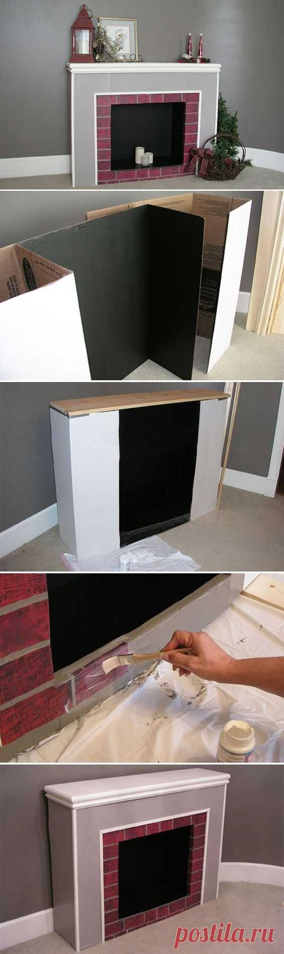 (21) How to Make a Cardboard Christmas Fireplace
