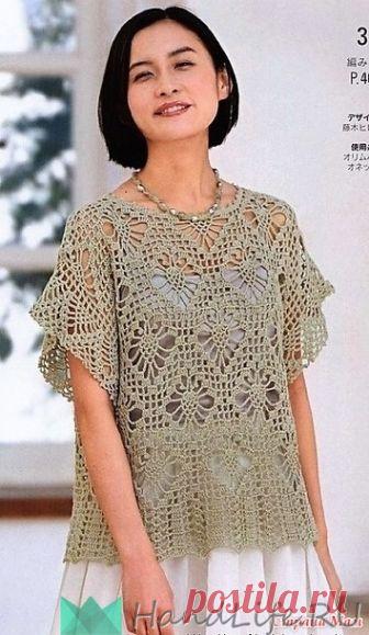 Ажурная туника, ананасы в ромбах   https://www.liveinternet.ru/users/4107042/post433452325/#
