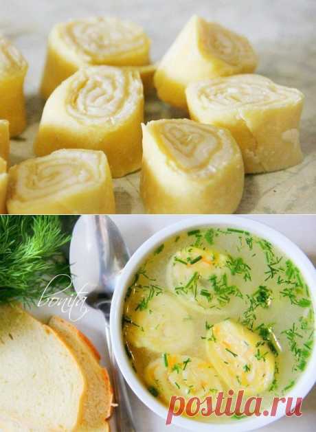 Как приготовить вкусный куриный суп с сырными рулетиками. - рецепт, ингридиенты и фотографии