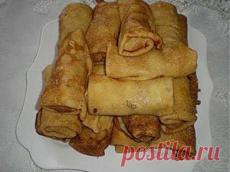 Вкусные блинчики на молоке с морковкой и мясом