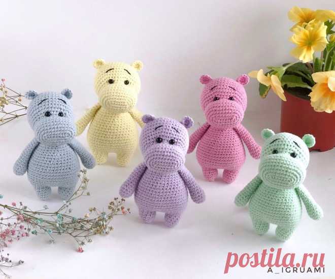 PDF Бегемотик крючком. FREE crochet pattern; Аmigurumi animal patterns. Амигуруми схемы и описания на русском. Вязаные игрушки и поделки своими руками #amimore - Бегемот, маленький бегемотик.
