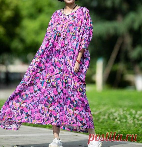 Women's oversized maxi dress purple summer long dress | Etsy 【Fabric】 ramie 【Color】 purple 【Size 】 shoulder width is not limited Shoulder + sleeve length 51cm / 20 Bust 174cm / 68 Cuff circumference 35cm / 14 Length 132cm / 51    Washing & Care instructions: -Hand wash or gently machine washable do not tumble dry -Gentle wash cycle (40°C) -If you feel like