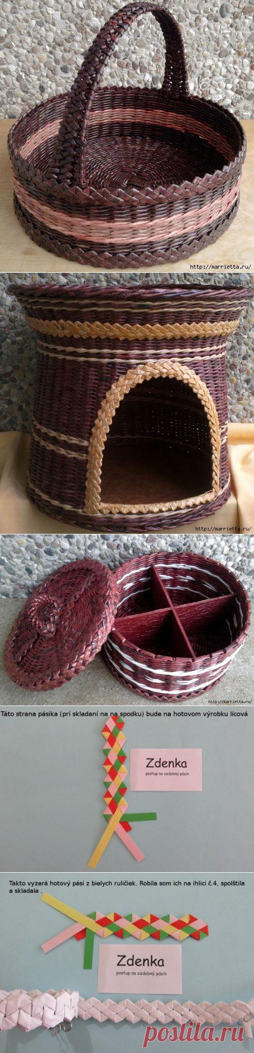 Плетение из газет. Мастер-класс и примеры применения фигурной косички.