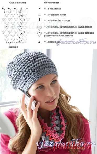 Вязаный комплект: шапочка и шарф крючком