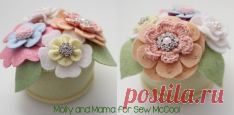 Красивая игольница из фетра. Мастер-класс.