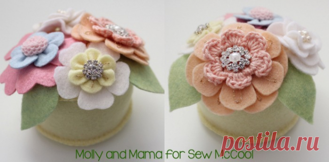 Красивая игольница из фетра. Мастер-класс.