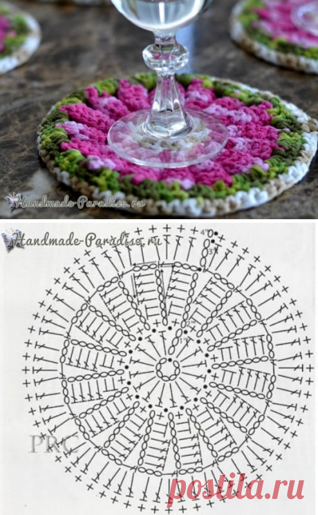 Декоративные цветочные подстаканники крючком - Handmade-Paradise