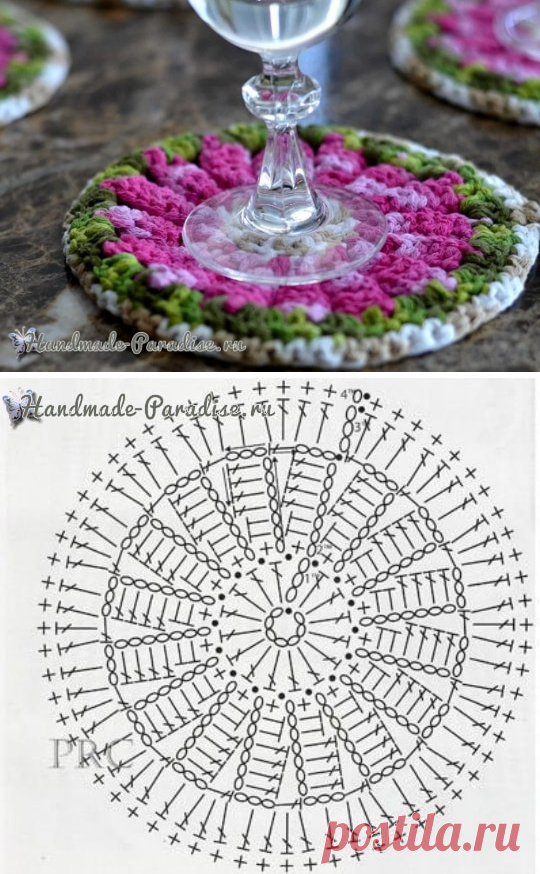 Декоративные цветочные подстаканники крючком - Handmade-Paradise