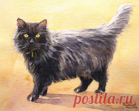 CUSTOM PET PORTRAIT Custom Cat Painting Cat Painting Black