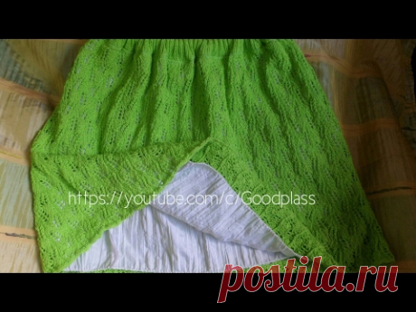 Ажурная женская юбка вязаная спицами по кругу. Часть 2