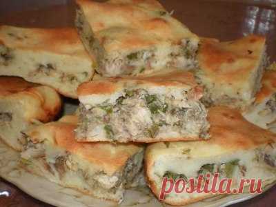 Заливной рыбный пирог с консервами на скорую руку