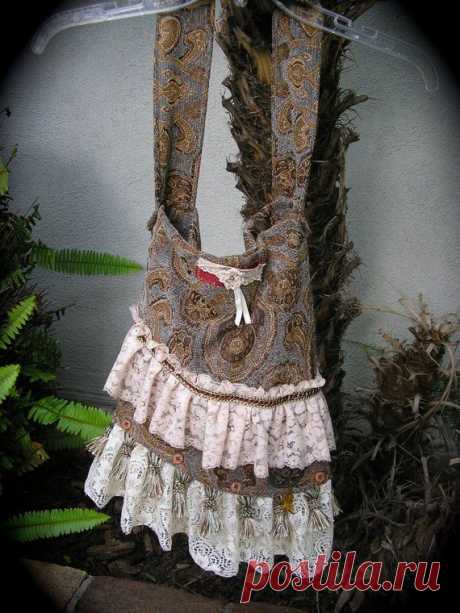 Lacey Bohemian Bag, tassel fringe shoulder bag, ruffled lace, baroque…