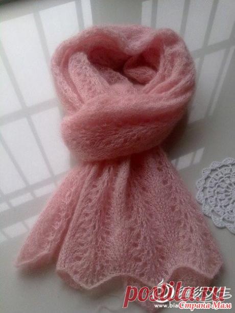 Ажурный шарф спицами - Вязание - Страна Мам