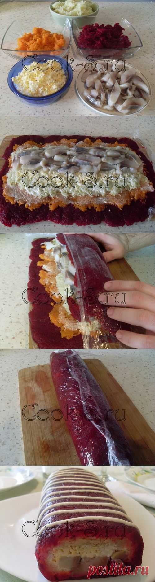 Рулет «Селедка под шубой» - Пошаговый рецепт с фото | Закуски