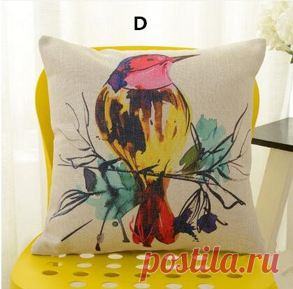 Abstract geometric bird throw pillow for home decoration painting art square cushions | Pillow, interior pillow, cushions - Throwpillowshome.com