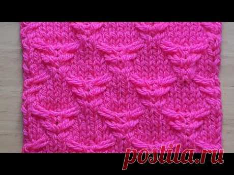 Рельефный узор спицами для детской кофточки, свитера, шапочки, платья, пледа.