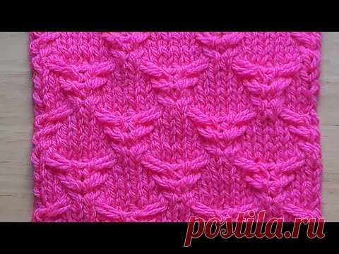Рельефный узор спицами для детской кофточки, свитера, шапочки, платья, пледа.