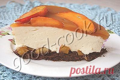 Хорошая кухня - творожный торт-суфле с персиками на вафельной основе. Кулинарная книга рецептов. Салаты, выпечка.