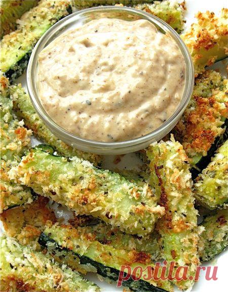 Полезный гарнир - запеченные палочки цуккини. МК.