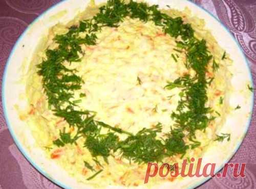 Салат с печенью, ананасами и шампиньонами «Невеста» / Простые рецепты