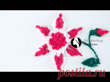 New Hand Embroidery Designs | Flower Stitch by Diy Stitching - 09