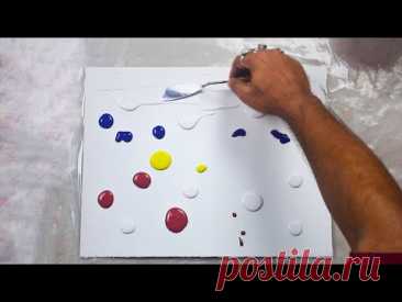 Simple landscape Abstract Painting | Abstract Acrylic Painting | Fun Techniques