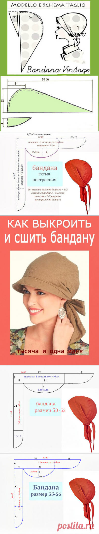 Летом пригодится. Как выкроить и сшить бандану