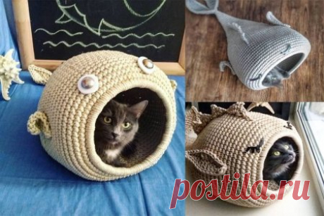 Как  связать домик для кошки из джута (48 фото) &amp;raquo; Покажем как сделать аппликации и поделки своими руками - Папикпро.КОМ