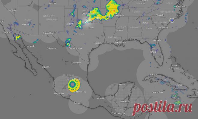 Гигантская вращающаяся "летающая тарелка" появилась на метеорадарах над Мексикой