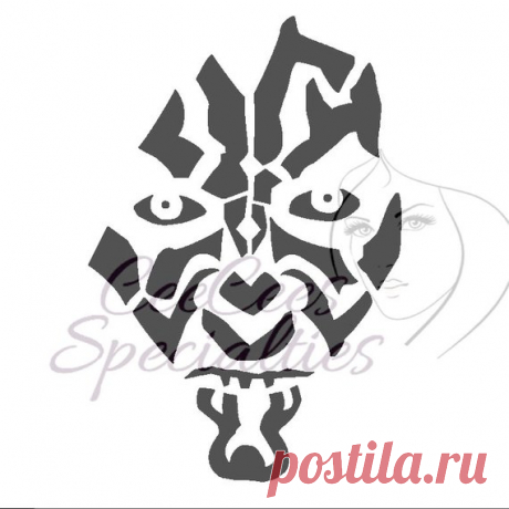 Darth Maul Stencil When creating designs I always have a cake or cookie in mind, but every stencil is made to order and can be used many different ways no matter the crafting project you have in mind! You are purchasing a brand new 7 mil 100% Clear Acetate Stencil, safe to use on your food products,
