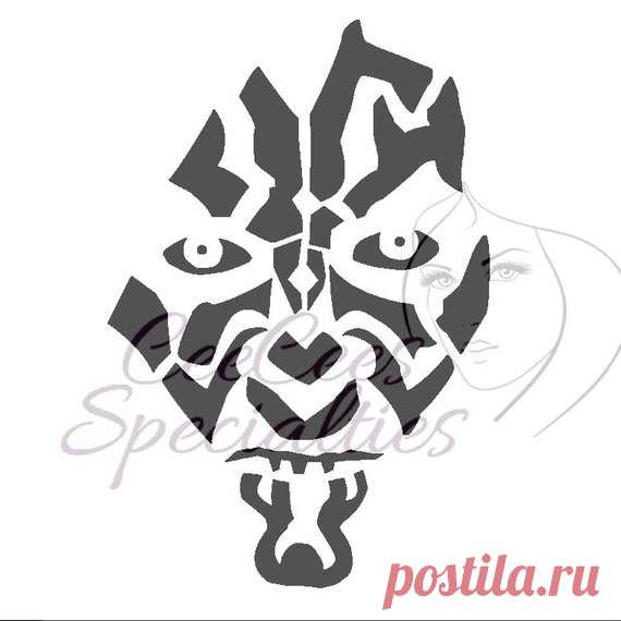 Darth Maul Stencil When creating designs I always have a cake or cookie in mind, but every stencil is made to order and can be used many different ways no matter the crafting project you have in mind! You are purchasing a brand new 7 mil 100% Clear Acetate Stencil, safe to use on your food products,