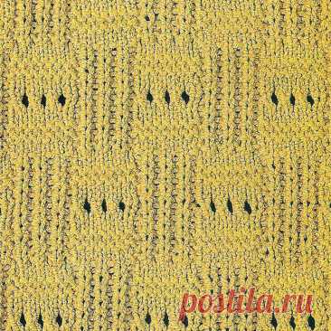 Узор № 53 - патентная резинка с ажурным узором. Схему вязания и условные обозначения вы сможете увидеть на сайте.