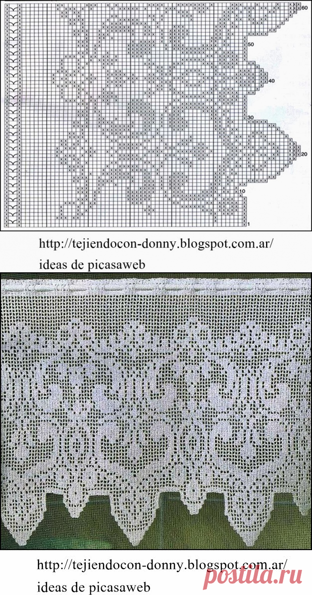 crochet fabric , CROCHET - GANCHILLO - PATRONES - GRAFICOS: CORTINA TEJIDA A GANCHILLO